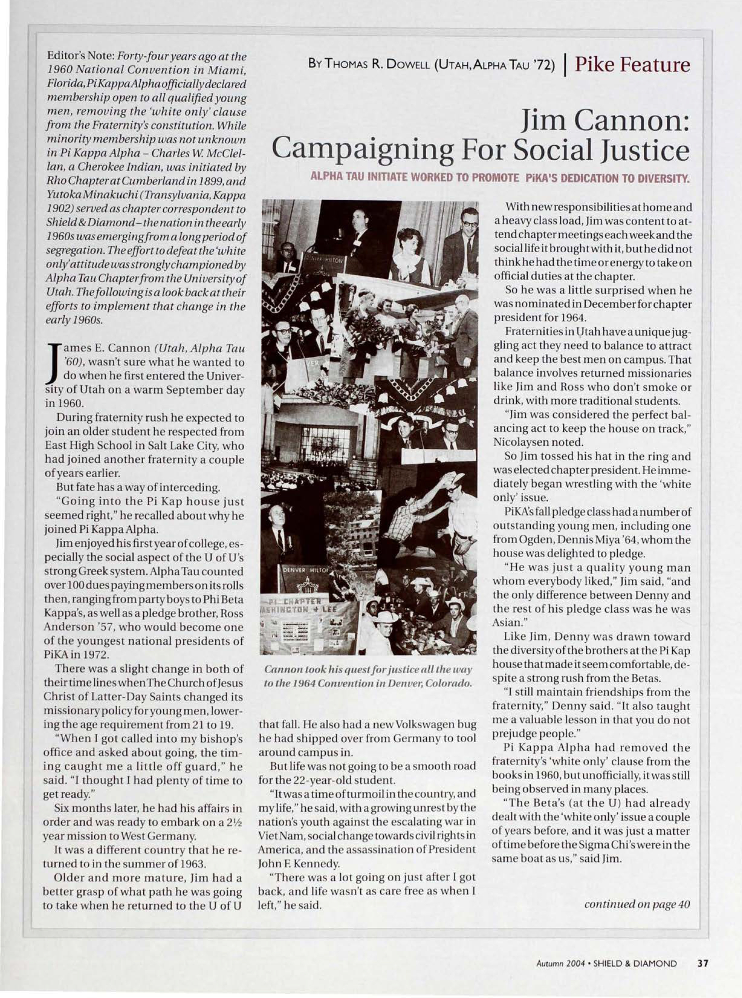 Pike Feature Jim Cannon: Campaigning For Social Justice